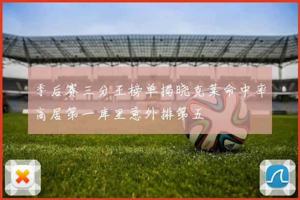 季后赛三分王榜单揭晓克莱命中率高居第一库里意外排第五